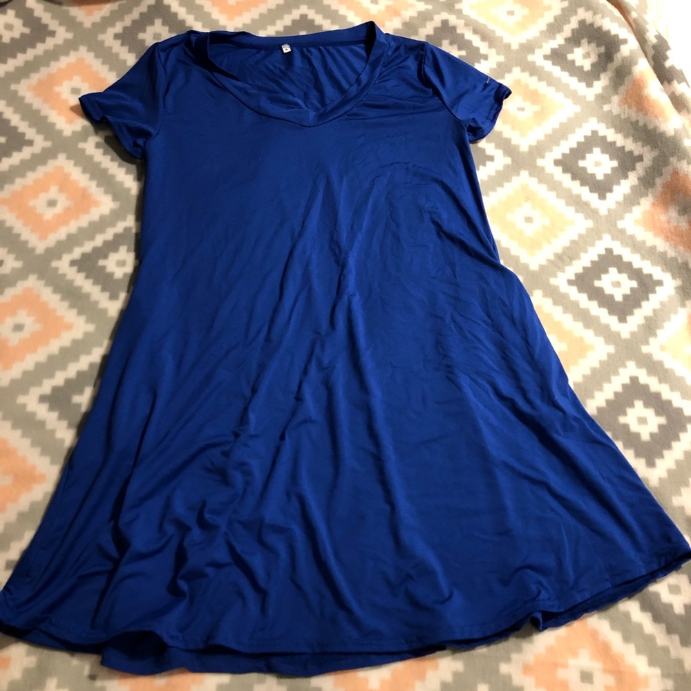 Royal blue dress with pockets
